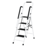 Escabeau Pliant 4 Marches avec Main Courante – Charge 150 kg – Compact & Antidérapant