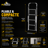 Escabeau Pliant 4 Marches avec Main Courante – Charge 150 kg – Compact & Antidérapant